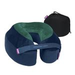 Cabeau Best Neck Pillow for Travel – Evolution Earth Deluxe – 360° Head, Neck and Chin Support for Sleeping – Sustainable Memory Foam - Removable, Washable Cover with Compact Carrying Case (Terra)