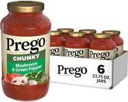 Prego Chunky Mushroom and Green Pepper Pasta Sauce, 23.75 Oz Jar (Case of 6)