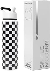 Simple Modern Water Bottle with Straw Lid | Vacuum Insulated Stainless Steel Metal Thermos | Reusable Leak Proof BPA-Free Flask for Sports Gym | Summit Collection | 30oz, Black and White Checkmate