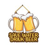 Bhai Please Save Water Drink Beer Wooden Wall Decor | Hanging | Wall Art | Wooden Hanger for Living Room | Bedroom | Office - For Home Decor, Gift