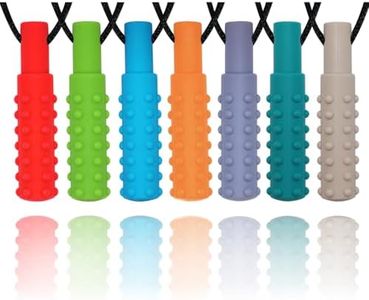 Chew Necklaces for Sensory Boys and Girls, Silicone Chew Toys for Kids with Autism, ADHD, SPD, Teething or Special Needs, Chewy Necklace for Adults Reducing Anxiety Fidgeting 7 Pack