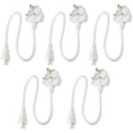 KUNCAN 0.5m UK Laptop Power Cable, 5 PACK BS 1363 to C5 Cloverleaf, 5A 250V, Laptop Replacement AC wall power Cord, Printer Cable, UK Laptop Charger Cord, Laptop Power Brick Cord