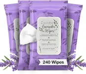 BeautyFrizz Lavender Face Wipes - 240 pcs - Gentle Makeup Remover Wipes for Women - Facial Cleansing Wipe with Aloe, Castor, Vitamin A and E - Extra Soft - Moisturizing