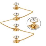 VAMA FASHIONS Cufflinks Gold Plated Silver Stone Kurta Button for Men and Women