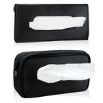 2PCS Car Tissue Holder, MAOMUN Car Tissues Car Tissue Box Set, Tissues Box Multipack Premium PU Leather Tissue Box Holder, Car Accessories Tissue Holder for Home Room Office Car Decoration(Black)