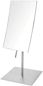 JERDON Rectangular Tabletop Makeup Mirror - 3X Magnification with Nickel Finish - 5-inch by 8-inch Vanity Mirror – Pivot Adjustment - Model JP358N