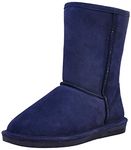 BEARPAW Emma Short Women's Classic Winter Slip On Boots, Lightweight Suede Boots, Multiple Colors, Indigo, 7.5