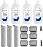 Nukisa Compatible with 4pcs Tineco Cleaning Solution and Ifloor 3 Series, Floor One S3 Series, Ifloor 5 Breeze，The Set Includes Three Roller Brushes and Six Filters