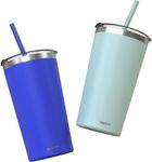 CUPKIN Stainless Steel Insulated Tumbler with Lid and Straw, 20 oz Water Bottle & Straw, Stainless Steel Cups, Travel Coffee Mug for Adults, Iced Coffee Cup with Lid, Tumbler for Travel