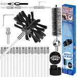 Morinoli 48 Feet Dryer Vent Cleaning Kit, Chrome Button Locking System, Lint Removes, Dryer Vent Cleaning System, Dryer Vent Cleaner Kit Vacuum Attachment with Vacuum Adapter, Dryer Adapter