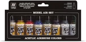 Vallejo Model Air Basic Colors Acrylic Paint Set for Air Brush - Assorted Colours (Pack of 8)