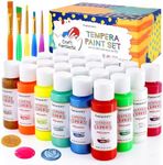 Fantastory Tempera Paint for Kids 24 Colors (2 oz Each) Washable Tempera Paint, Kids Poster Paint Sponge Painting, Non-Toxic Kids Paint Finger Paints Hand Paints Bottles Gifts