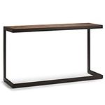 SIMPLIHOME Erina SOLID WOOD and Metal 52 inch Wide Modern Industrial Console Sofa Entryway Table in Rustic Natural Aged Brown , for the Living Room, Entryway and Bedroom