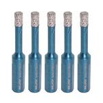 Porcelain Tile Drill Bits 6mm - MINLAYCUT 5PCS Diamond Hole Saw Core Drill Bit with Triangle Shank for Porcelain Tile Ceramic Granite Marble