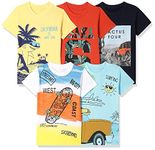 T2F Boy's Solid Regular Fit T-Shirt (BYS-TSRT-16_Multicolor 5 11 Years-12 Years)