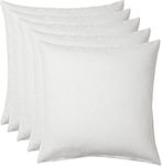 JDX Cushions | Hotel Quality Premium Fibre Sofa Cushions Set of 5 | Cushion 18 inch x 18 inch | Sofa Pillow,Cushion,Cushions for Sofa, Cushion Pillow,Sofa Pillow,Cushions for Bed (Color White)