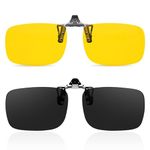 Goiteia 2-Pack Polarized Flip Up Clip On Sunglasses Over Prescription Glasses Men Women