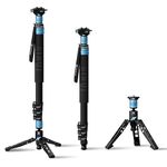 SIRUI Aluminum Monopod with Feet, 75.8" Professional Monopod for Cameras, Compact Travel Monopod with Quick Release Plate, Max Load 33lbs, Compatible with Sony Canon Nikon DSLR Camera, AM-404FL+QC-38