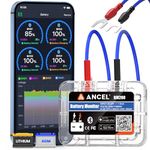 ANCEL BM200Blue Car Battery Monitor Bluetooth 12V Leisure Battery Tester Auto Battery Load Tester with Cranking Charging Test Alarm Record Voltage History Voltmeter for Car/RV/Motorcycle/Truck/Boat