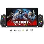 Game Controller for iPad/Tablet, Mobile Wireless Gamepad for iPhone Bluetooth RGB Telescopic Joystick for Android/iOS/PC/Smart Phones for 13-25cm Perfect works for COD/Genshin, Direct Play-Black