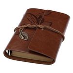 TRIVAH Leather Writing Journal, Refillable Travelers Notebook,Art Sketchbook, Travel Diary with Blank Paper (Dark Brown,8.5 Inch)