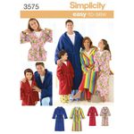 Simplicity 3575Women's/Men/Child Sleepwear, Paper, White, A (XS-L/XS-XL)