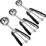 SUNNORN Cookie Scoop set, Size #60/ #40/ #20 Size Cookie Dough Scoop, 3 Pack Cookie Scoops for Baking, Non-slik Grip, Black, 18/8 Stainless Steel