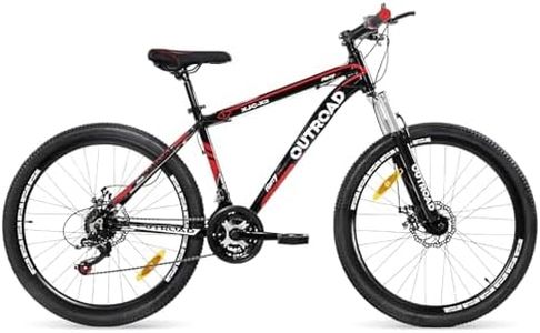 Omelaza 26-inch Mountain Bike, High-Aluminum/Carbon Steel Frame, 21-Speed Dual Disc Brake Mountain Bike with Lock-Out Suspension Fork for Men and Women, BlackRed