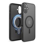 elago Magnetic Hybrid Clear Case Compatible with iPhone 16 Plus Case Cover 6.7" - Compatible with MagSafe, PC + TPU Hybrid Technology, Shockproof Bumper, Raised Camera Protection (Matt Black)