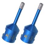 1/4 Inch Diamond Core Drill Bit for Porcelain Tile Ceramic Marble Granite Drilling,BRSCHNITT 2pcs Vacuum Brazed Diamond Hole Saw with 5/8-11 Thread (6mm 2pcs)