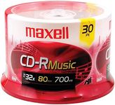 Maxell – 625335, Premium Quality Noise free Surface Playback Recordable CDs 700Mb Storage – 32x, Write Speed 80 minutes - Blank CDs, CD Storage & Reusable Spindle Case Holder – 30 Pack, Gold