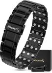 MagnetRX® 3X Strength Titanium Magnetic Bracelet – Magnetic Bracelets for Men – Premium Fold-Over Clasp & Adjustable Length with Sizing Tool (Black)