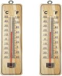 Wall Thermometer for Indoor and Outdoor Use [Pack of 2] Measure Room Garden Greenhouse Office Temperature Measures Fahrenheit and Centigrade