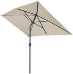Greenbay 2x3m Patio Outdoor Umbrella Wind up Garden Parasol Sun Shade Aluminium Crank Tilt Mechanism (Cream