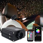 Callsky 16W Star Ceiling Light，Twinkle & Sound 600pcs*0.03in*13.1ft Fiber Optic Star Light Headlight Kits for Star Ceiling Sky Decoration, Music+APP+Remote Control Light Engine End Glow Fiber Strands