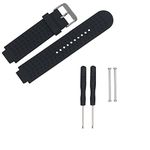 LICHIFIT Silicone Watch Band Strap Replacement Wristband for Garmin Forerunner 220 230 235 630 620 735 Watch with Pins & Tools (Black)