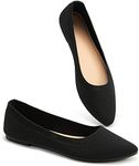 BABUDOG Women's Mesh Flats Shoes Pointed-Toe Dress Shoes for Women Black Flats Shoes Comfortable Memory Foam Flats Shoes, Black, 7