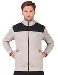 John Ally jacket for men with both side zipper pocket for gym,yoga,training,sports,running and casual wear. (M, Light Grey)