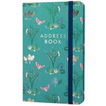 Boxclever Press Small Address Book with 432 Spaces. Address Books with Alphabet Index hardback, Pocket & Change of Address Labels. Perfect Gifts for Women 21 x 13 cm