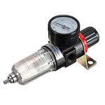 AFR-2000 Pneumatic Air Filter Regulator Compressor & Pressure Reducing Valve & Oil Water Separation+ Gauge Outfit 1/4 Inch Pressure Gauge Pneumatic Air Source Treatment Filter Regulator