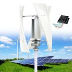 SAIYERUS Wind Turbine Generator Kit, 12000W Portable Vertical Helix Wind Power Turbine Generator, 3 Blade Wind Generator Kit with Charge Controller for Marine RV Home Industrial Energy,White-24V