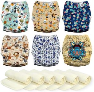 Mama Koala 3.0 Cloth Diapers for Babies, 6 Pack One Size Washable and Reusable Pocket Diapers for Newborns and Toddlers (Pirates are Coming)