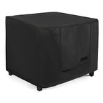 NettyPro Outdoor Patio Ottoman Cover, Waterproof Square Side Table Cover, 20L x 20W x 18H inch, Black