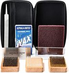 KEPHALA-UNITED KEPHALA Snowboard Wax Tool Tuning Ski Waxing Kit with and Brush Kit-Ski Brushes Kit, Horse Hair Brush, Nylon Brass Wire Travel Set, WHITE, 140*70