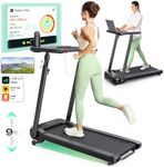 UREVO Walking Pad Treadmill with Adjustable Desk, Foldable Treadmill with Incline, Folding Treadmill Desk, Walking Pad with Handle Bar, UREVO SmartCoach App, Remote Control, 265 Lbs Capacity