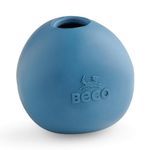 Beco Dog Toy - Natural Rubber Wobble Ball, Fetch, Bouncy Treat Ball - Blue