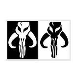 Mandalorian Bounty Hunter Mythosaur Bantha Skull Boba Fett, 5.5" Star Wars Decal Sticker for Cars Laptops Laptops Skateboard |White|.