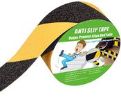 Anti Slip Tape, High Traction,Strong Grip Abrasive, Not Easy Leaving Adhesive Residue, Indoor & Outdoor (50MM Width x 5M Long, Black/Yellow)