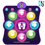 Dance Mat Toys for Girls, Light Up Dance Pad Gifts for 3 4 5 6 7 8 9 10+ Year Old Kids, Music Dance Play Mat with 8 Arrows & Wireless Bluetooth, Rechargeable Battery, Christmas Birthday Gifts