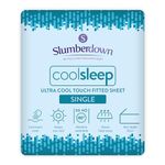 Slumberdown Cooling Single Fitted Sheet - Ultracool Luxury Bed Sheets For Hot Sleepers & Summer Night Sweats to Keep you Cool - 30cm Deep Soft Breathable Mattress Cover, Hypoallergenic (90 x 190cm)
